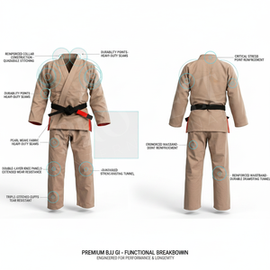 Kimono de Jiu Jitsu Brasileño de Algodón Resistente, Color Sólido, Ligero y Cómodo para Entrenamiento de Artes Marciales, Uniforme de Taekwondo - Product Image 2
