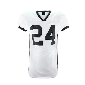 Maillot de football américain sur mesure 100% polyester Couleur unie Uniforme d'équipe Manches courtes Haute qualité - Product Image 5
