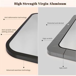 40\" X 32\" Black Bathroom Wall <b>Mirror</b> <b>Rectangle</b> Vanity <b>Mirror</b> with Seamless Polymer Coat for Over Sink for Bedroom Bathroom - Product Image 5