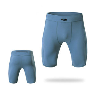 Shorts de compression pour hommes, taille haute, élastiques, avec cordon de serrage, poche droite, séchage rapide, pour le sport et l'entraînement - Product Image 2