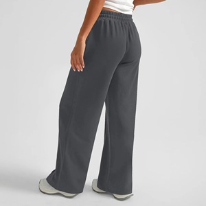 2025 Women's <b>Pants</b> & Trousers Rope Solid Color Elastic Waist Fashion Wide Leg Casual Sweatpants Oversized Trousers - Product Image 4