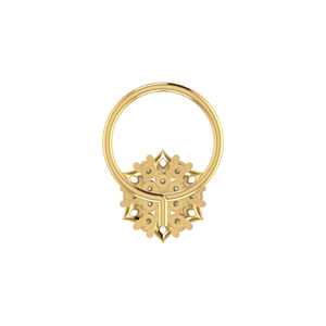 AJRETAIL 0.06 กะรัต บริลเลียนท์ HI คัลเลอร์ ทอง 14K เข็มกลัดจมูกสไตล์ชาติพันธุ์สำหรับผู้หญิง เพชรความใส VS-SI - Product Image 5