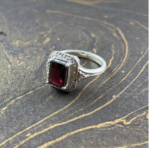Dainty <b>Garnet</b> Gemstone <b>Ring</b> Handcrafted 925 <b>Silver</b> (3.7 Grams) Unisex Luxury Jewelry - Wholesale Fine Jewelry Supply - Product Image 2