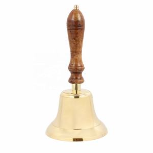 Campana de Mano Moderna de Latón Grabado con Diseño Floral, Color Blanco Pulido, Novedad, Decoración para el Hogar, Campana para Llamar a la Cena - Product Image 3