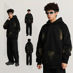 เสื้อฮู้ดดี้โอเวอร์ไซส์คุณภาพสูง ผ้าฝ้ายฟลีซหนานุ่ม สไตล์สตรีทแวร์ รับสกรีนโลโก้ เสื้อผ้าแฟชั่น OEM เสื้อฮู้ดดี้สตรีทแวร์สำหรับผู้ชาย - Product Image 4
