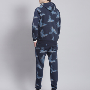 Wholesale Men's Breathable Windproof 100% Cotton Sweatsuit Set Custom Hoodie Jogger Pants 2-Piece <b>Tracksuit</b> Direct Factory - Product Image 4