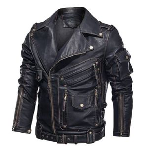 Men Street Wear Leather Winter <b>Jacket</b> High Quality PU Faux <b>Biker</b> <b>Jacket</b> Solid Color Zipper Style Custom Design Fashion <b>Jacket</b> - Product Image 3