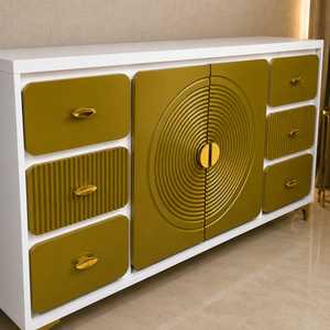 Modern Designer <b>Sideboard</b> Cabinet with <b>Storage</b> Drawers and Decorative Doors for Living Room Dining Room Hallway Wooden Console - Product Image 2