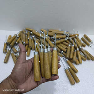 Nouveau Design Meilleure Qualité Poinçon À Coudre En Cuir Bois Manche En Bois Poinçon À Coudre Droit Poinçon En Cuir Outil De Muawiyah Artisanat - Product Image 1