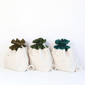 [SO,ON DESIGN] Upcycling Drawstring <b>Backpack</b> Zero Waste Fashion Recycled Fabric Knapsack - Product Image 5