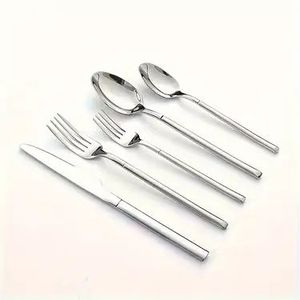 Ensemble de couverts en acier inoxydable robuste, ustensiles solides, idéal pour une utilisation fréquente dans les restaurants, la restauration et les cuisines domestiques. - Product Image 2