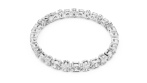 Ensemble de bracelets tennis de luxe en or blanc 18 carats, plaqué rhodium, avec diamant ovale unique de laboratoire, pour usage quotidien, bureau, mariage et fiançailles - Product Image 3