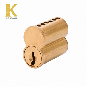 Cilindro de núcleo intercambiable de formato pequeño con múltiples opciones de ranura para llave, latón satinado, ranura tipo D de 6 pines para seguridad en edificios comerciales - Product Image 1