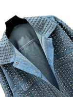Nouvelle Veste en Jean Décontractée de Haute Qualité, Style Printemps, Ornée de Strass et de Perles, Design Décoratif à Motifs Diamantés
