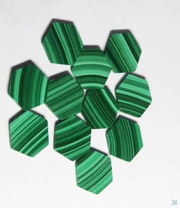 Natural Green Malachite 10mm Flat Hexagon Shape Cabochon Gemstone for Silver Jewelry Making Gemstone Pendent Birthstone Bracelet - Product Image 3
