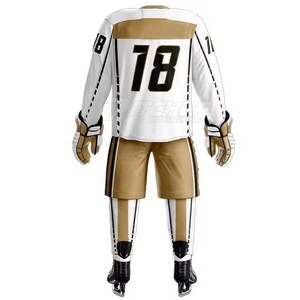 Ensemble d'uniformes de hockey sur glace haut de gamme, design personnalisé, logo, jersey et pantalon écologiques, légers, respirants, coupe confortable, entraînement - Product Image 6