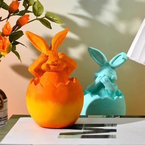 Aromatherapy Candle Easter Don't Listen, Don't Say, Don't Look At Rabbit <b>Egg</b> Candle Silicone <b>Mold</b> - Product Image 2