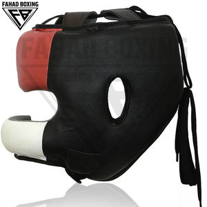 Protège-têtes de boxe personnalisés en cuir PU faits à la main, couleur contrastée, meilleur fournisseur OEM, confortables, avec grande ouverture pour la bouche, pour la boxe - Product Image 2