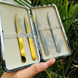 Pince à épiler pour extensions de cils avec manche blanc, pointe dorée, vente en gros, fournisseurs, outils de beauté personnalisés - Product Image 5