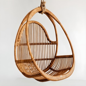 Egg shaped <b>hanging</b> chair hot sale rattan furniture cheap price birds nest swing pod chairs - Product Image 3