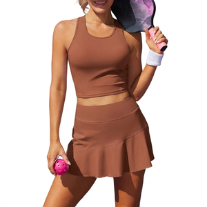 Ensemble de tennis pour femmes, tenue haute performance, tissu respirant, léger, coupe confortable, vêtements de sport, design haut de gamme, ensembles pour femmes - Product Image 1