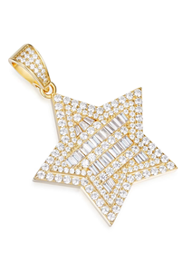 Pendentif étoile avec strass en cristal, argent 925, style hip-hop, charme unisexe, cadeau - Product Image 6