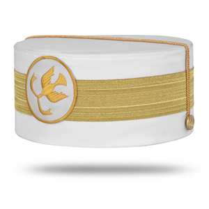 Casquette de Rite Écossais du 33e Degré avec Ailes, Broderie Blanche Faite à la Main, Régalia Maçonnique Personnalisée de Haute Qualité, Chapeau Ajustable et Respirant - Product Image 3