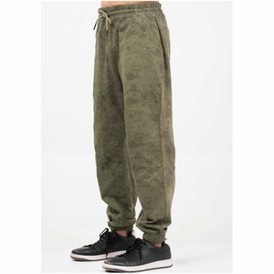 Men's Olive Green Corduroy Sweatpants Elastic Waist <b>Drawstring</b> Closure Casual Jogger Pants winter Wear - Product Image 2