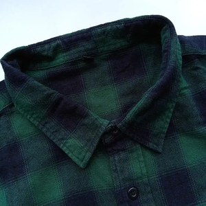 OEM Long Sleeve Plaid Flannel Shirt Custom Made Checked Gradient Color Casual <b>Button</b> Down Turn down Collar Flannel Shirt Men - Product Image 3