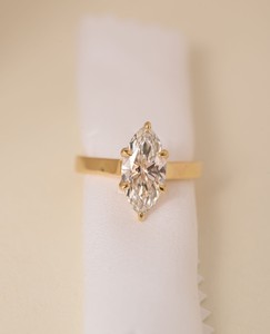 2.5 Carat Marquise Lab grown <b>Diamond</b> <b>Ring</b>, 14k Yellow Gold Engagement <b>Ring</b>, IGI Certified - Product Image 4