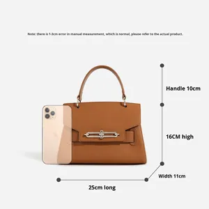 Bolso de Mano de Cuero Genuino de Lujo para Mujer, Moda Otoño 2026, Bandolera con Cierre de Cremallera, Gran Capacidad, Alta Calidad - Product Image 3