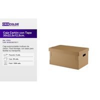 Caja de Almacenamiento Rectangular de Cartón 30x22.5x12.5cm con Tapa, Diseño Multifuncional, 1 Capa, Capacidad de Carga de 5kg, Hecho en España