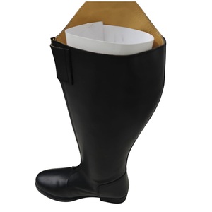 Horse Riding <b>Boots</b> with Buckle Closure Stylish Women's Genuine Leather Solid Color Equestrian Style with YKK Zipper and TPR Sole - Product Image 1