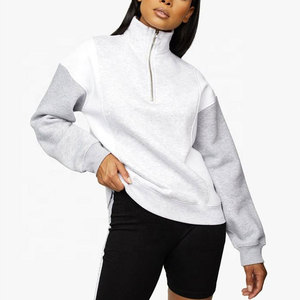 Wearpex Top Casual Personalizado con Cierre de Cremallera 3/4, Cuello Alto, Bloques de Color, para Mujer, Talla Grande, Felpa Regular de 220g, Ecológico y Transpirable - Product Image 3