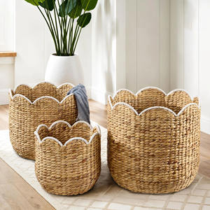 Paniers de rangement tressés à la main, paniers organisateurs en jacinthe d'eau de bonne qualité, décoration pour la maison - Product Image 2