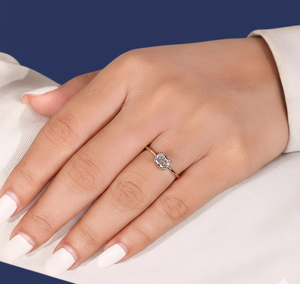 1.00CT Cushion Lab Grown Diamond Solitaire Engagement Ring VVS2 F IGI Certified Rhodium Plated Yellow Gold Women's Wholesale - Product Image 5