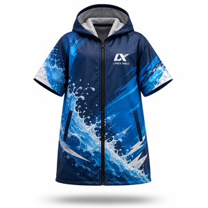 Custom Kids Hooded Swim Parka <b>Changing</b> <b>Robe</b> | Waterproof Windproof Quick Dry <b>Towel</b> Poncho Jacket for Swimming, Surfing & Beach - Product Image 3