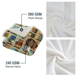 Geographic Atlas Printed Sherpa Fleece Blanket 50*60 Inches World Map Pattern for All Seasons in Home Bedroom Bed Blankets - Product Image 4