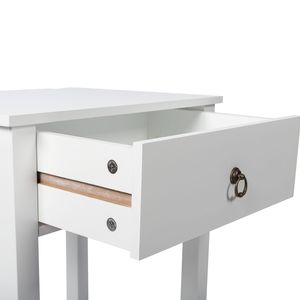 Comodino e Tavolino da Caffè Moderno di Lusso a Due Livelli con Cassetto in Legno Massello e MDF Bianco per Camera da Letto e Soggiorno Stile Antico - Product Image 6