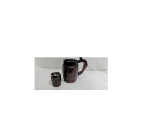 Tasses en bois classiques, tasses en bois artisanales traditionnelles, finition naturelle, réutilisables, résistantes à la chaleur, cadeau, vaisselle, cuisine - Product Image 4