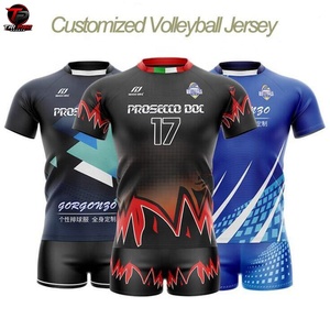 Conjunto de Uniforme de Voleibol Unisex Personalizado con Degradado, 100% Poliéster, de Secado Rápido y Transpirable, con Camiseta y Pantalones Cortos Deportivos Estampados - Product Image 5