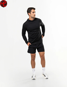 Camiseta Deportiva Personalizada de Manga Larga con Cuello Redondo, para Gimnasio, de Algodón y Poliéster, Elástica en Cuatro Direcciones, Transpirable, Unisex, OEM, ODM - Product Image 5