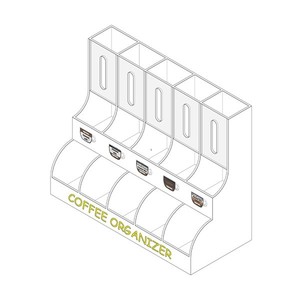 Soporte de Metal Ligero en Forma de L para Cápsulas de Café, para Mostradores de Tiendas de Abarrotes y Conveniencia - Product Image 1