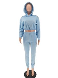 Automne nouveauté à manches longues décontracté femmes deux pièces ensemble couleur unie pantalons de survêtement et sweat à capuche ensemble Sport survêtements pour femmes 2026 - Product Image 5