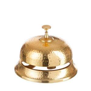 Campana de mesa vintage de aluminio para oficina, restaurante, hogar. Campana de mesa de aluminio con pulsador manual. - Product Image 3