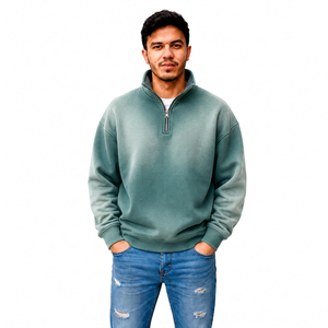 Fabricant de vêtements en gros pour hommes, style streetwear, avec effet délavé personnalisé, fermeture éclair quart de tour, marque privée, fournisseur OEM, usine - Product Image 6