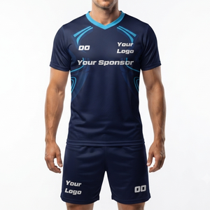 Ensemble de maillot de football pour homme entièrement personnalisé 2026, 100% polyester, qualité supérieure, sublimation, col en V, manches courtes, OEM, votre logo et votre nom - Product Image 6