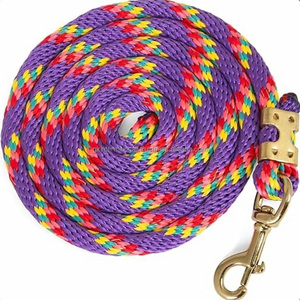 Laisse de cheval en nylon bicolore tressée à la main, prix d'usine, personnalisée pour l'équitation - Product Image 5