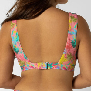 Maillot de bain personnalisé à imprimé floral pour femmes, haut court, ensemble de bikini brésilien réversible - Product Image 4