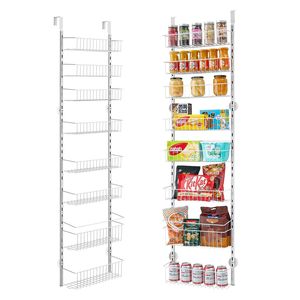 Organizzatore per Dispensa a 8 Livelli in Acciaio Resistente, Porta Spezie da Appendere con Staffa Regolabile per Parete, Organizzazione per Cucina - Product Image 1